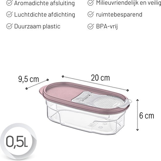 Emhouse Voorraadpotten Set van 4x0.5L Roze