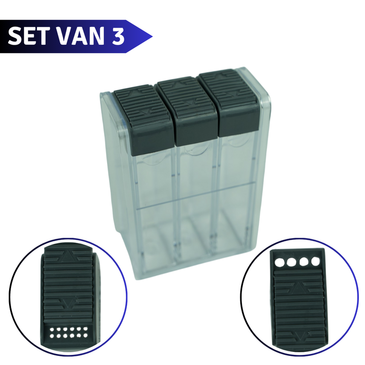 Emhouse Kruidenpotjes met Kruidenrek 3-delig Antraciet