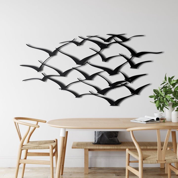 Wanddecoratie Vogels Zwart 61x31cm