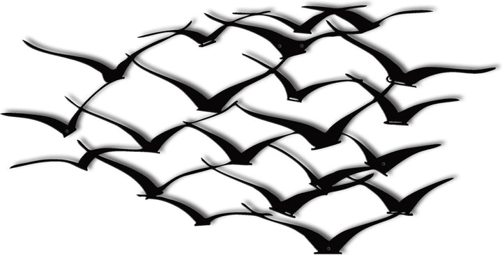 Wanddecoratie Vogels Zwart 61x31cm