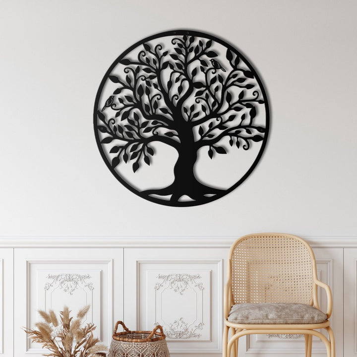 Wanddecoratie Family Tree Zwart 58x60cm