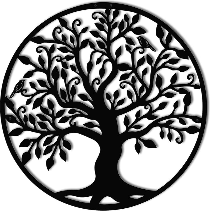 Wanddecoratie Family Tree Zwart 58x60cm