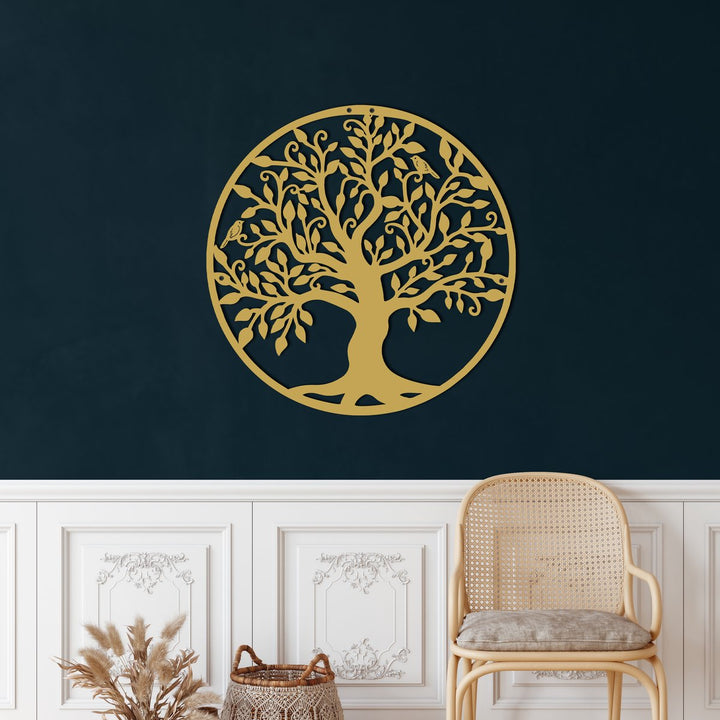 Wanddecoratie Family Tree Goud 58x60cm