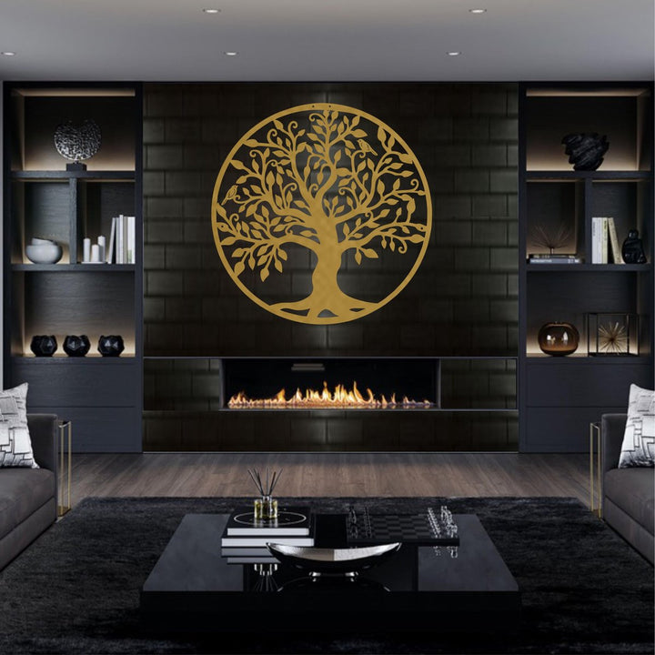 Wanddecoratie Family Tree Goud 58x60cm