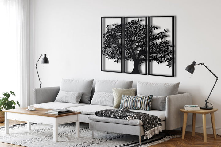 Wanddecoratie Tree of Life Zwart 75x50cm
