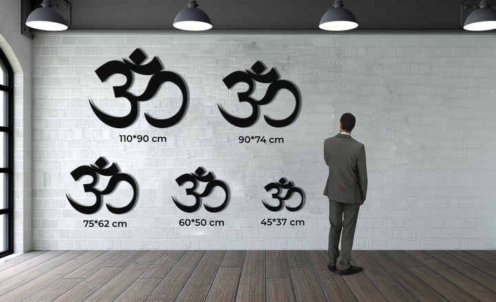 Wanddecoratie OM Zilver 75x62cm