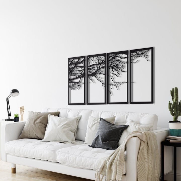 Wanddecoratie Tree of Life Zwart 100x50cm