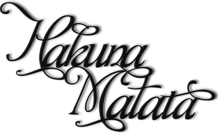 Wanddecoratie Hakuna Matata Zwart 90x54cm