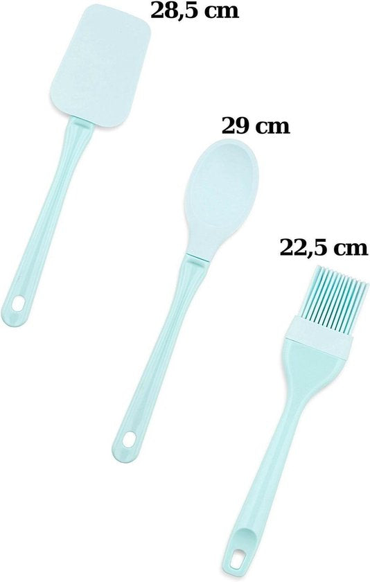 Nandy Siliconen Kookgerei set van Spatel Bakkwast Bakspatel Mint