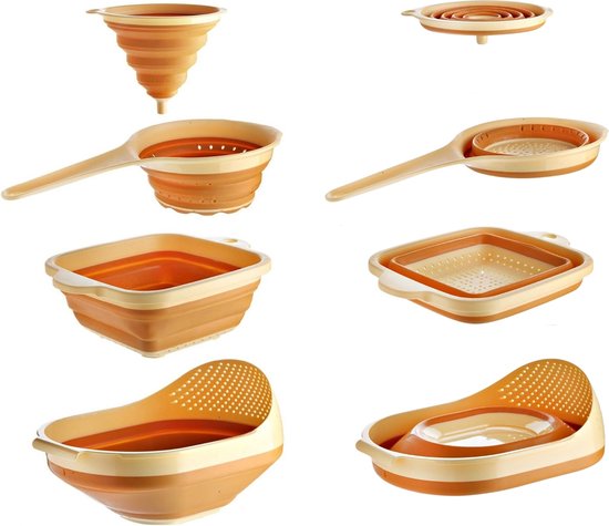 Opvouwbaar Vergieters set van 4 Geel/Oranje