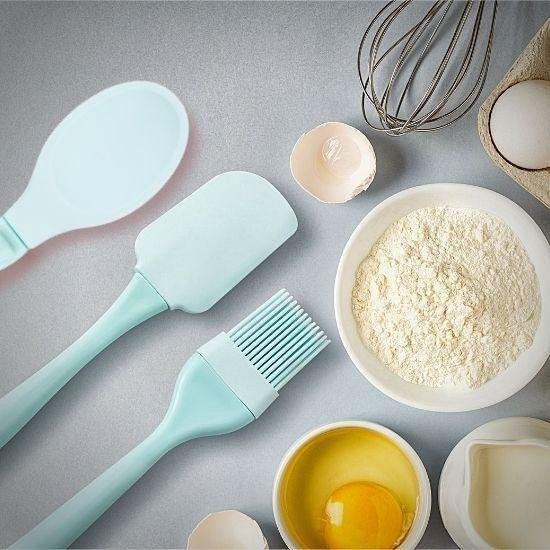 Nandy Siliconen Kookgerei set van Spatel Bakkwast Bakspatel Mint