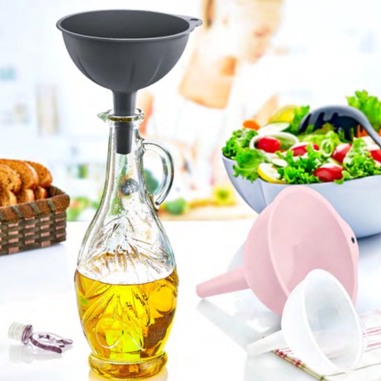 Emhouse Trechter set 3-delig 10/13/16 cm diameter Roze