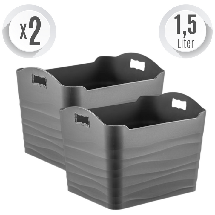 Emhouse Hilly Opbergmand Antraciet 2x1.5L