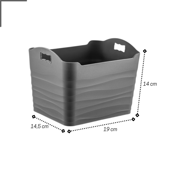 Emhouse Hilly Opbergmand Antraciet 2x3L