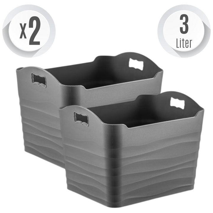 Emhouse Hilly Opbergmand Antraciet 2x3L