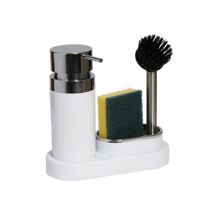 Primanova Polen Zeepdispenser met borstel en sponshouder Wit