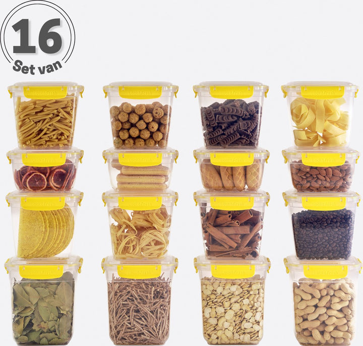 Meal Prep Vershoudbakjes Set van 16 Geel