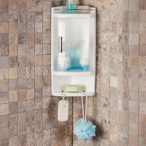 Primanova Transparante Hoekdoucherek met deksel